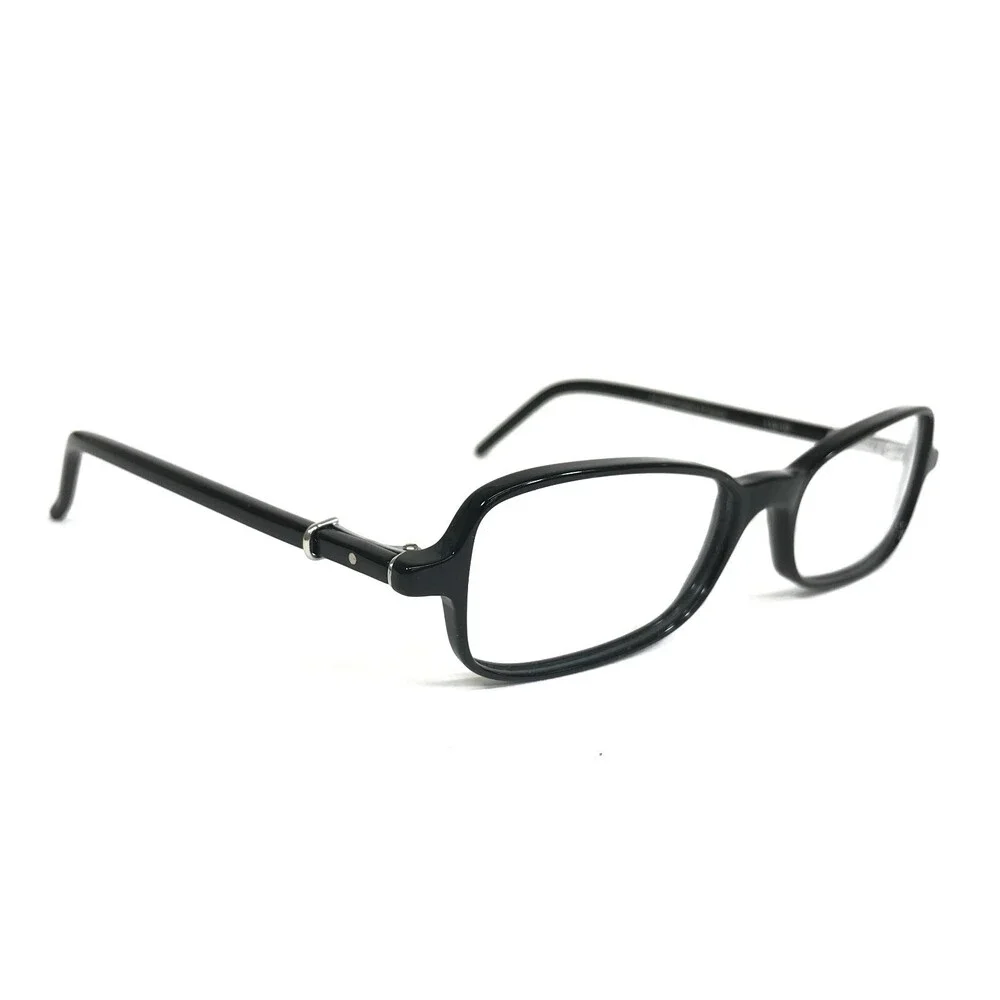 Robert Marc Eyeglasses Frames 112-10 Black Silver Cat Eye Rectangular 48-16-130
